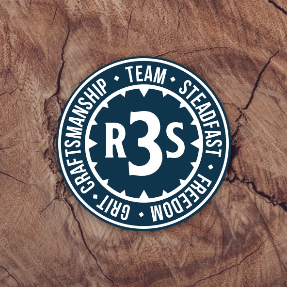 The round R3S Team Steadfast badge